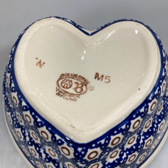 Bolesławiec Polish Pottery Heart Stoneware Bowl 5.5 x 2.25" - Picture 6 of 6